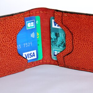 Porta carte in pelle color mattone fatto a mano – Portafoglio minimalista ed elegante per carte e contanti