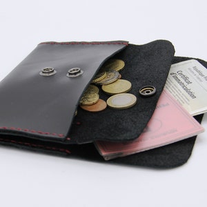 Pochette Porte-Monnaie 3 poches en cuir noir