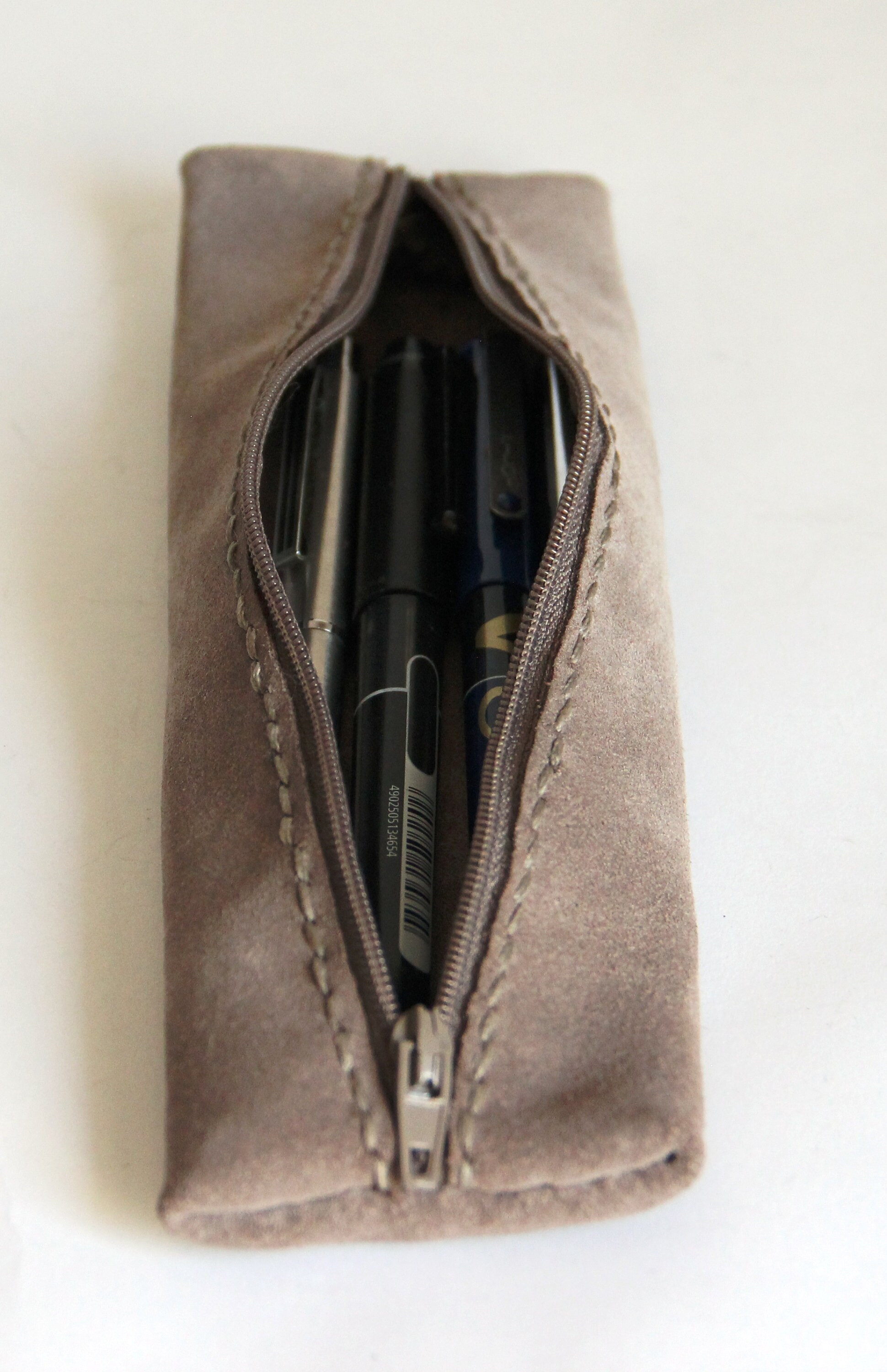 Trousse Plate en Cuir Pour Crayons/Etui à Crayons