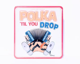 POLKA 'Til You Drop : Collector's Edition  - Vintage 2000's 3-CD Compilation Album Metallic Box Set Polka Music Madacy Records TC2 53841
