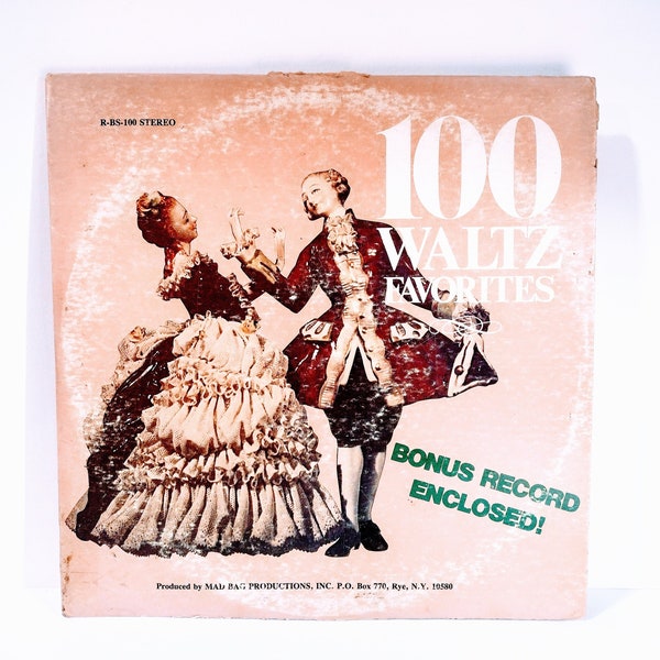 100 WALTZ FAVORITES - Vintage 1975 4xVinyl Records LP Album Set Classical Mad-Bag Productions R-bs-100 Usa Vg/Vg