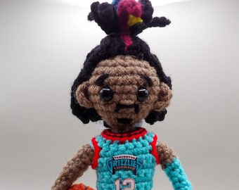Crochet Vancouver grizzlies Ja morant doll, custom crochet basketball player