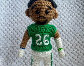 Crochet handmade Philadelphia Eagles Saquon Barkley football player doll