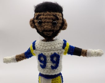 Crochet los Angeles Rams Aaron Donald doll, custom football player sports doll