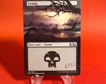 Swamp Hand Painted Extended Altered Full Art Basic Land Magic Card For MTG Commander EDH Mono Black by Jonas De Ro