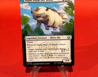 Appa, Loyal Sky Bison Hand Painted Extended Altered Full Art Magic Card For MTG Commander EDH Mono White from Avatar the Last Airbender TLA