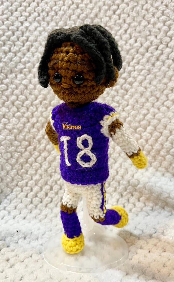 Crochet Minnesota Vikings Justin Jefferson Doll Doing the Griddy