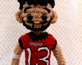 Crochet handmade Tampa bay buccaneers Mike Evan’s doll figure custom football sports player