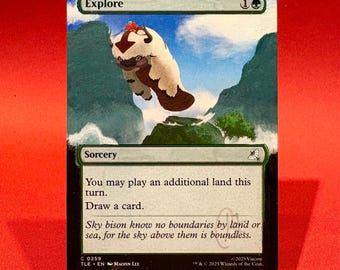 Explore Hand Painted Extended Altered Full Art Magic Card For MTG Commander EDH Mono Green from Avatar the Last Airbender TLA