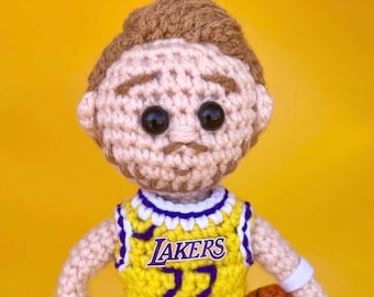 Crochet Los Angeles Lakers Luka doncic doll, custom sports basketball player figure