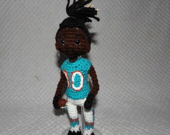 Crochet Miami dolphins tyreek hill, custom crochet football player