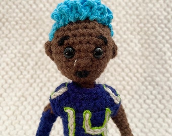Crochet Seattle Seahawks DK Metcalf doll, NFL custom football player