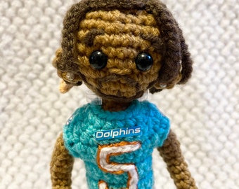 Crochet handmade Miami dolphins jalen Ramsey doll custom crochet football sports player