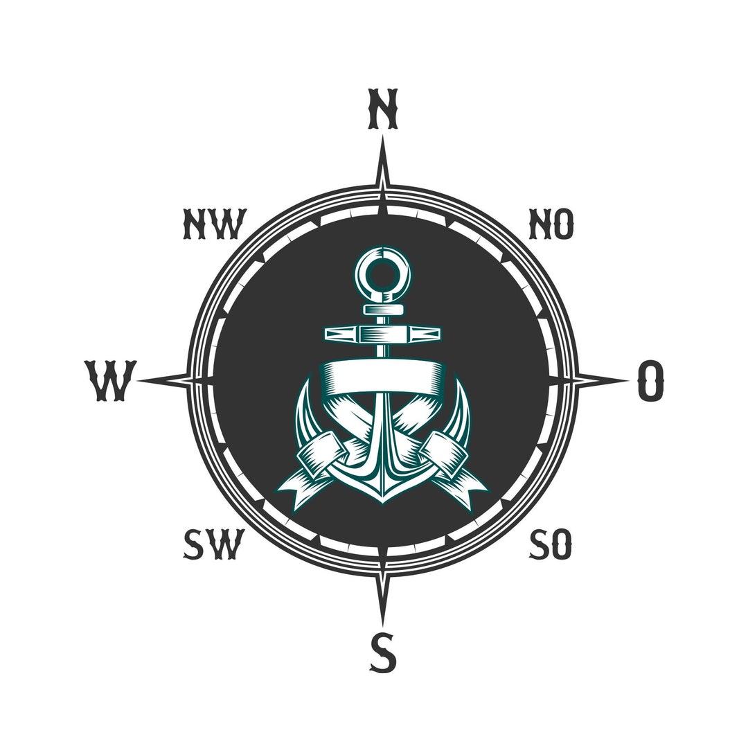 Anchor Compass SVG File Instant Download for Circut Design - Etsy