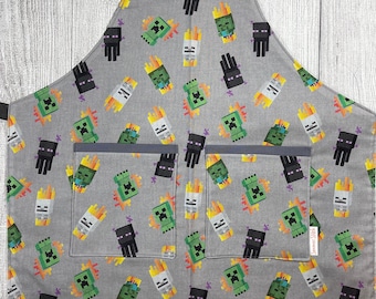 Gamer handmade child size apron with pockets