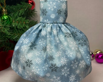 Elf doll Frozen glitter snowflake Christmas dress