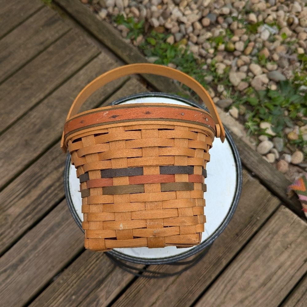 1996 ヴィンテージ ロンガバーガー 3 ピース バスケット ハンドル付き