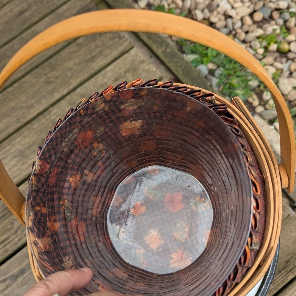 1996 ヴィンテージ ロンガバーガー 3 ピース バスケット ハンドル付き