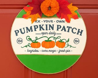 Pumpkin Patch Fall Door Hanger
