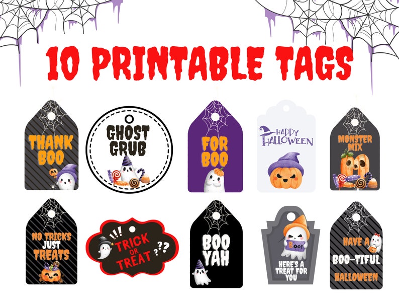 Halloween Gift Tag Bundle for Parties, Gift Baskets, and Favor Bags image 4