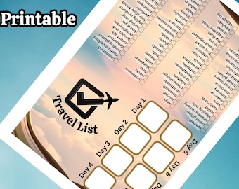 Printable & Editable Travel Packing List | Holiday Planner Checklist