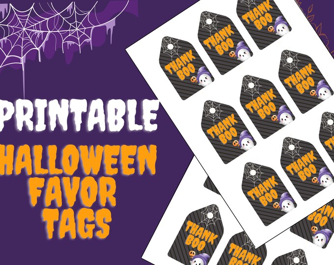 Thank Boo Printable Halloween Favor Tags
