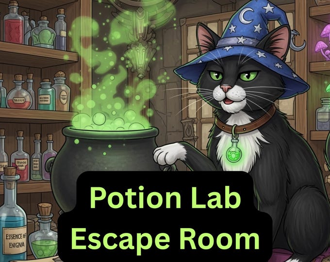 Potion Lab Escape Room - Wizard Adventure | Family Game Night | DIY Party Kit | Ages 8+