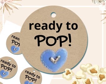 Ready to 'Pop' printable popcorn favor bag tags for baby showers