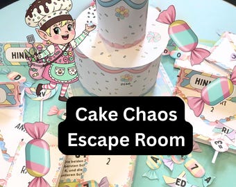 Candy Chaos Cake Shop Escape Room | Printable Birthday Party Game | DIY Kids Puzzle Adventure