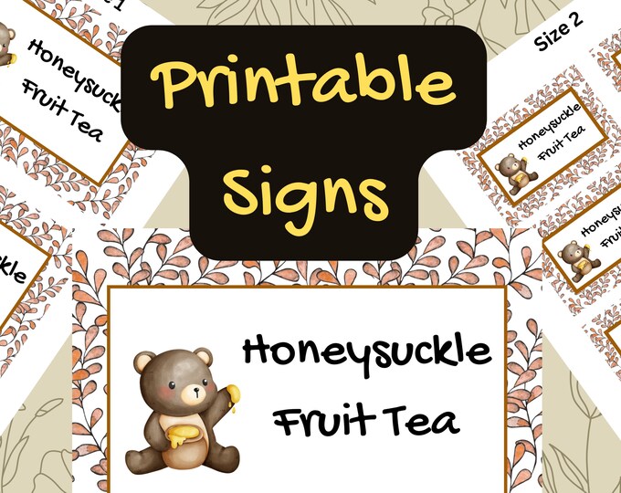Honeysuckle Punch Printable Signs for Parties