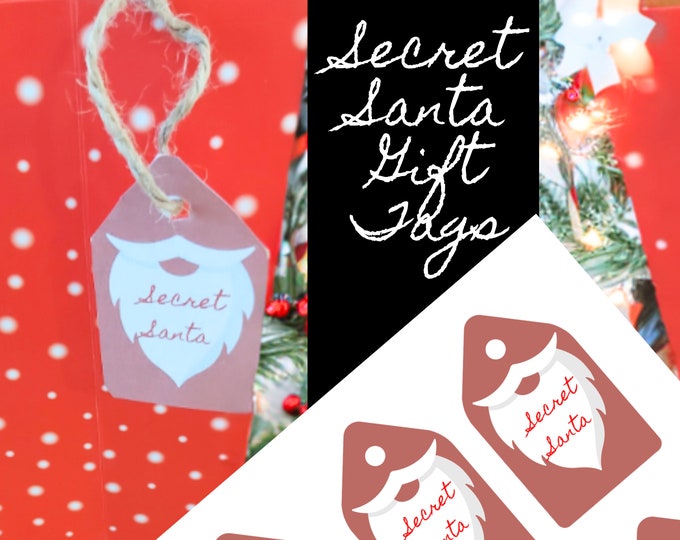 Secret Santa Printable Favor Tag for Christmas Parties