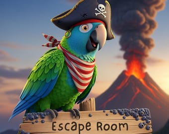 Pirate Volcano Escape Room – Printable Game Kit | Family & Kids Adventure
