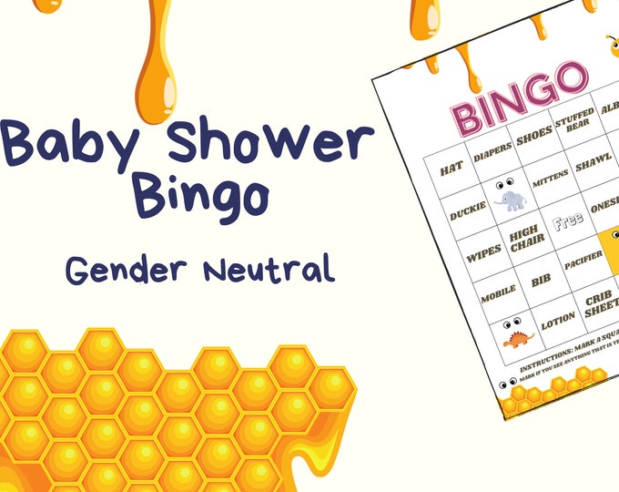 Baby Shower Bee Bingo Printable Game