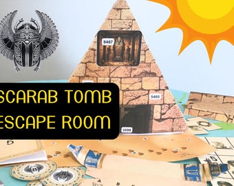 Scarab Tomb Escape Room Printable Pyramid Adventure Game Kids Escape Room Kit