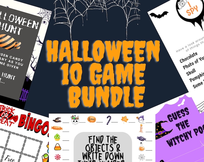 Halloween Printable Game Bundle - 10 Spooky Fun Activities for Parties | Classrooms | Kids Parties