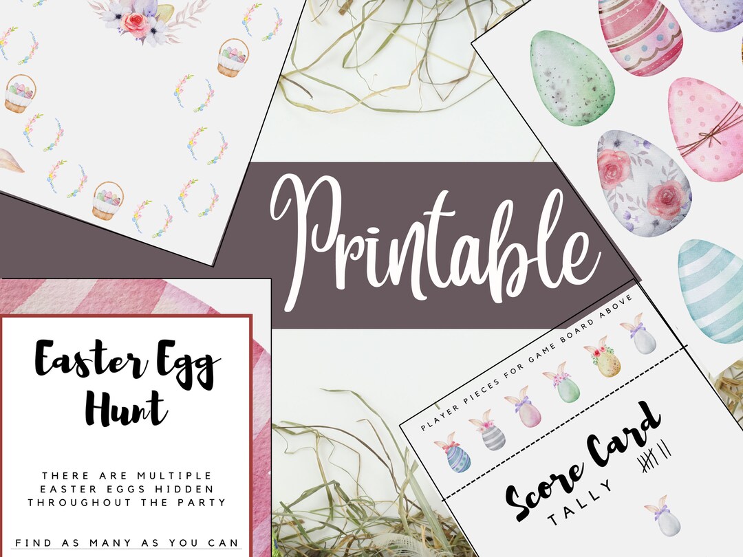 Egg Hunt Deluxe Printable Game With Printable Game Board and Pieces for ...