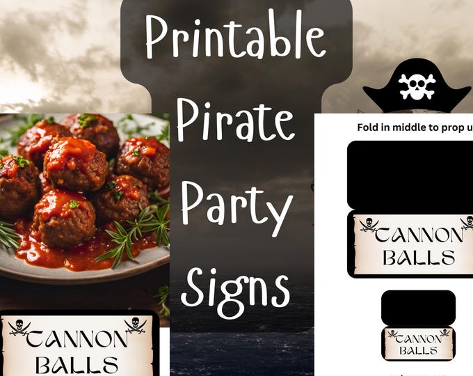 Pirate Themed Printable Party Signs and Tags