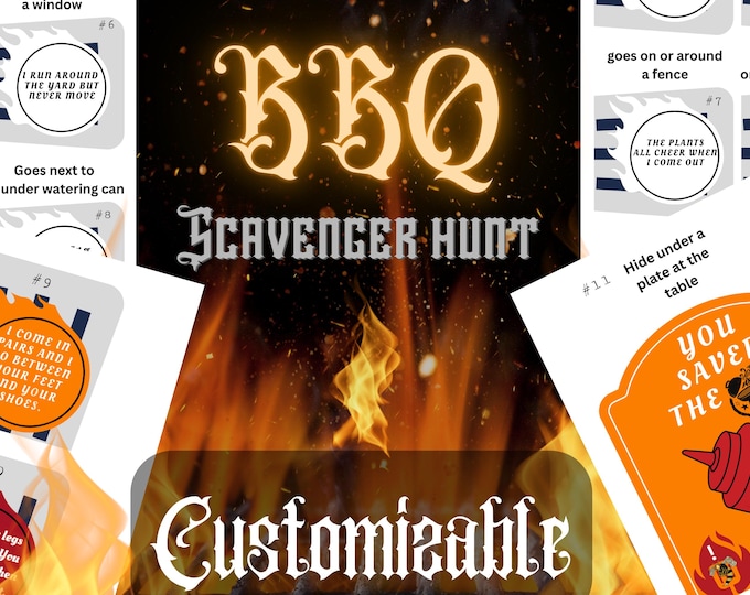 BBQ Scavenger Hunt Printable and Customizable