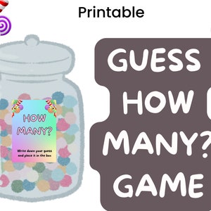 Guess How Many Printable Game for Baby Showers, Birthdays, or any occasion