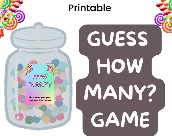 Guess How Many Printable Game for Baby Showers, Birthdays, or any occasion