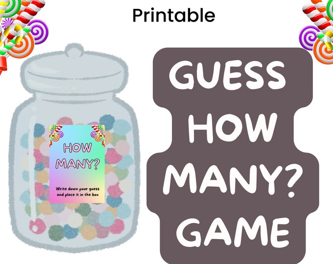 Guess How Many Printable Game for Baby Showers, Birthdays, or any occasion