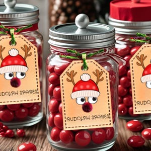 Rudolph Spares Printable Gift Tag for Candy Presents