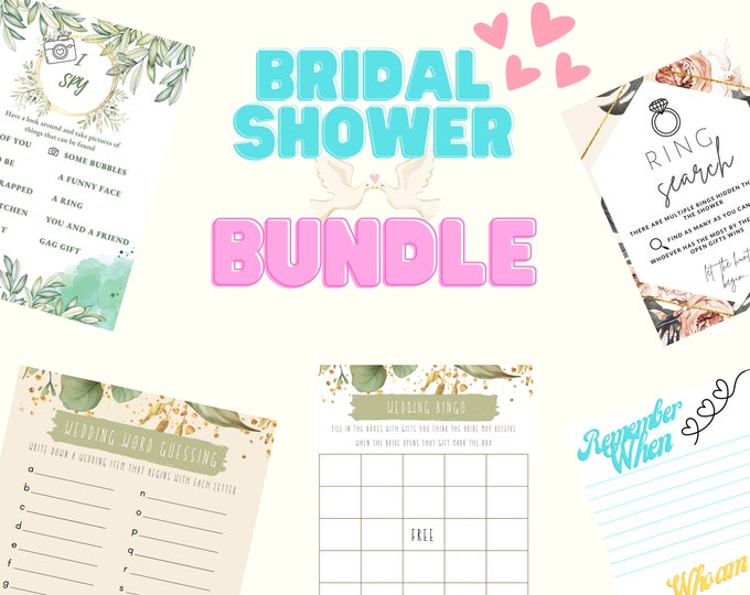 Bridal Shower Printable Games Bundle