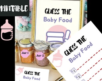 Interactive Baby Shower Activity: Baby Food Guessing Game Printable