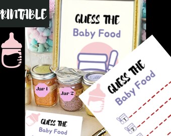 Guess the baby food printable game for baby showers