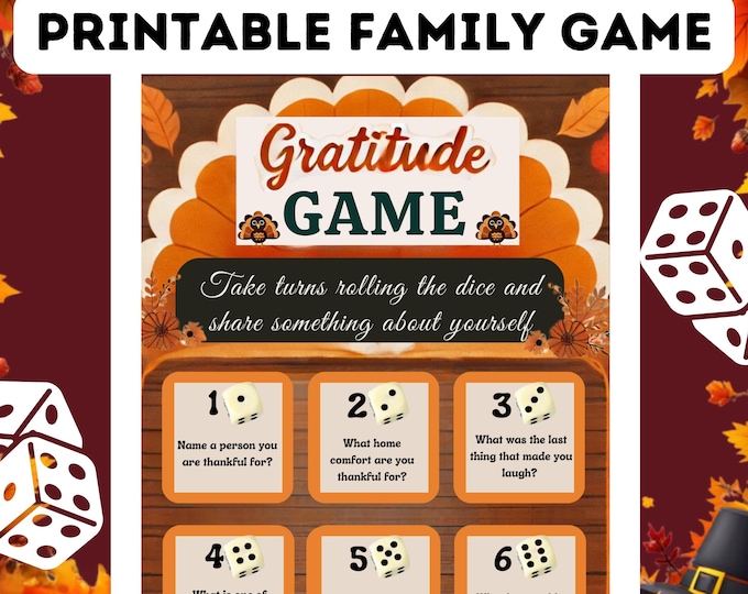 Thanksgiving Gratitude Game Printable - Share What You're Thankful For!