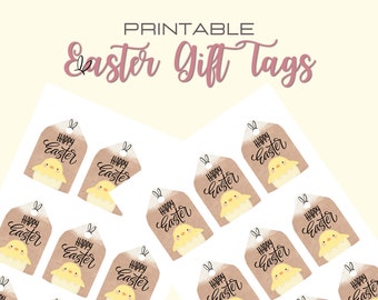 Easter Printable Gift Tag with Chick in Egg