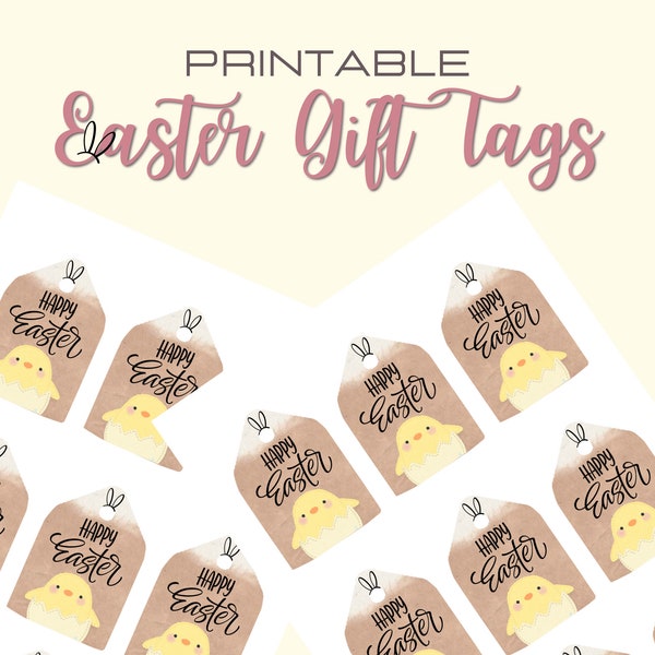 Easter Printable Gift Tag with Chick in Egg