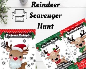 Festive Reindeer Search: Printable Christmas Scavenger Hunt