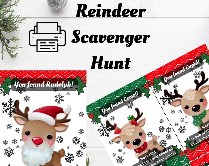Festive Reindeer Search: Printable Christmas Scavenger Hunt
